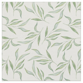 Groen Watercolor Bladeren Botanisch Patroon Stof