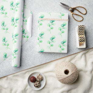 Groen Watercolor Bladpatroon Cadeaupapier