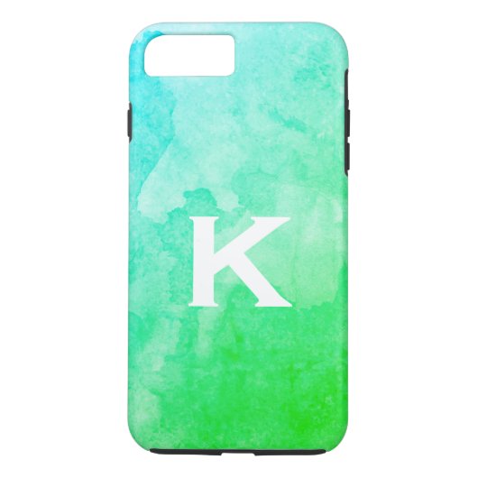 Groen/waterkleur/Monogram Case-Mate iPhone Case (Achterkant)