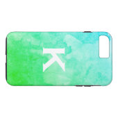 Groen/waterkleur/Monogram Case-Mate iPhone Case (Achterkant (Horizontaal))