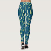 Groen Waterverf Abstract patroon penseelstreken Leggings (Achterkant)