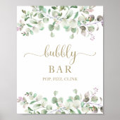 Groen Waterverf Borrelende Bar Pop Fizz Klink Bord Poster (Voorkant)