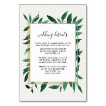 groen Waterverf botanische bruiloft invoegen Kaart