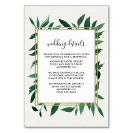 groen Waterverf botanische bruiloft invoegen Kaart