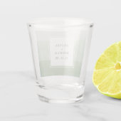 Groen Waterverf Bruiloft Shot Glas (Achterkant)