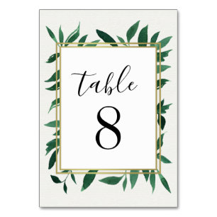 Groen Waterverf Bruiloft Tafel Aantal Kaarten