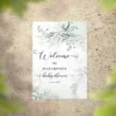 Groen Waterverf Eucalyptus Baby shower Welkom Poster