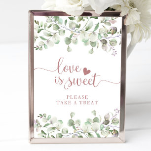 Groen Waterverf Eucalyptus Love Is Sweet Bord Poster