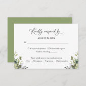 Groen Waterverf Eucalyptus RSVP Antwoord (Voorkant / Achterkant)