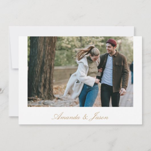 Groen Waterverf Eucalyptus Rustic Gold Foliage Save The Date (Achterkant)