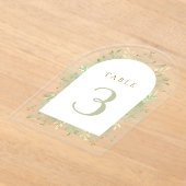 groen waterverf gebladerte tabel nummer acryl uitnodigingen (Laagn)