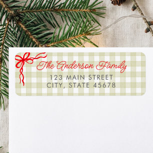 Groen Waterverf Gingham Retouradres Etiket