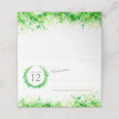 Groen waterverf gras trouwplaats kaarten plaatskaartje (Buitenkant ongevouwen)