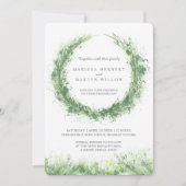 Groen waterverf grassalie groene bruiloft kaart (Voorkant)
