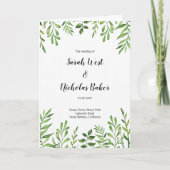 Groen Waterverf Groene bladeren Botanisch Programma (Voorkant)