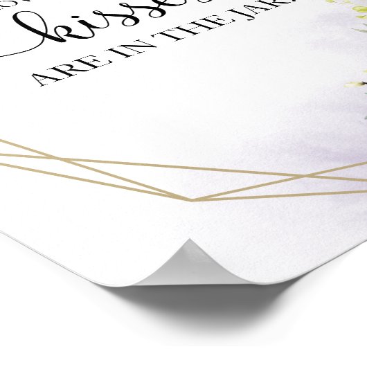 Groen Waterverf Hoeveel Kusjes Bord Poster (Hoek)