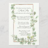 Groen Waterverf-huwelijksadvies en -wensen Advieskaart (Voorkant)