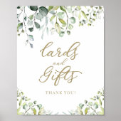 Groen Waterverf Kaarten En Cadeaus Bord  Poster (Voorkant)