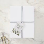 Groen Waterverf Modern Rustiek Bruiloft Cadeaulabel (Met Touw)