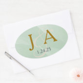 Groen Waterverf Monogram Etiket (Envelop)