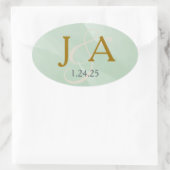 Groen Waterverf Monogram Etiket (Tas)