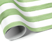 Groen Waterverf omslagpapier - strepen Cadeaupapier (Rol Hoek)