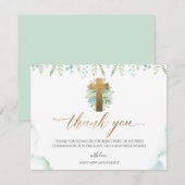 Groen Waterverf Religieus Evenement Dank u Bedankkaart (Voorkant / Achterkant)