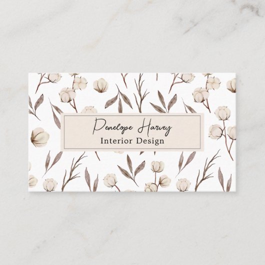 Groen Waterverf Roze Blush Interieur Design Visitekaartje (Voorkant)