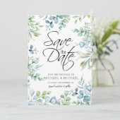 Groen Waterverf Save the Date Sjabloon Kaart (Staand voorkant)