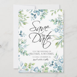 Groen Waterverf Save the Date Sjabloon Kaart