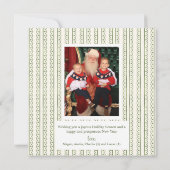 Groen Waterverf Scallop Patroon Kerstmis Feestdagenkaart (Achterkant)