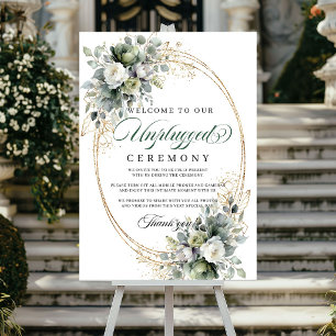 Groen Waterverf Uitgepakte Ceremonie Trouw Poster
