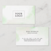 Groen Waterverf Wassen minimaal Logo Visitekaartje (Voorkant / Achterkant)