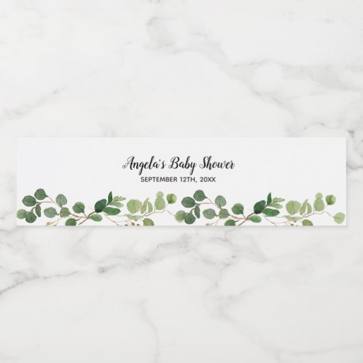 groen Waterverf waterflesetiket Waterfles Etiket (Enkel label)