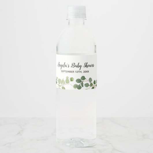 groen Waterverf waterflesetiket Waterfles Etiket (Voorkant)