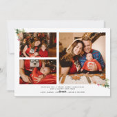 Groen waterverfschrift foto collage Kerstmis Feestdagenkaart (Achterkant)