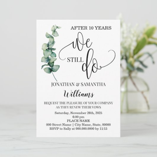 Groen We doen nog steeds Trouwdag Kaart (Staand voorkant)