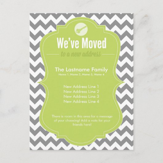 Groen We hebben Briefkaarten voor adreswijziging v (Voorkant)