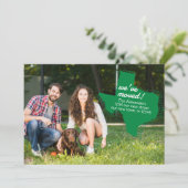 Groen We hebben verhuisd - Dotted Texas Moving Aankondiging (Staand voorkant)