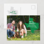 Groen We hebben verhuisd - Dotted Texas Moving Briefkaart (Voorkant / Achterkant)