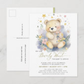 Groen We kunnen bijna wachten schattig meisje Baby Uitnodiging Briefkaart (Voorkant / Achterkant)