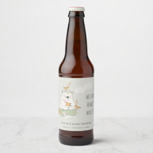 Groen we kunnen het Baby shower van Beren vogels a Bier Etiket