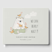 Groen we kunnen het Baby shower van Beren vogels a Gastenboek (Voorkant)