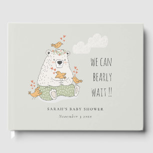 Groen we kunnen het Baby shower van Beren vogels a Gastenboek