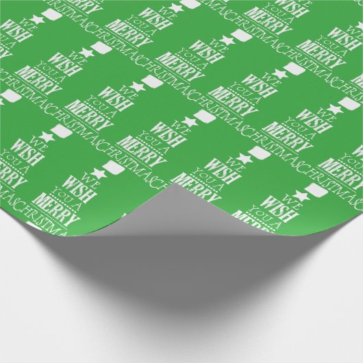 Groen We wensen u een prettig kerstfeest Cadeaupapier (Hoek)
