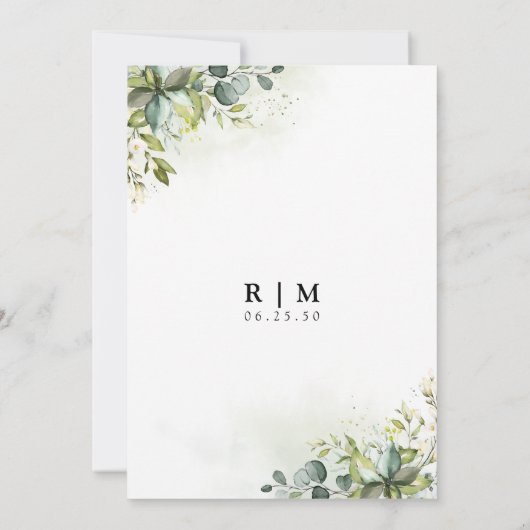 Groen We zijn verloofd Uitnodiging (Achterkant)