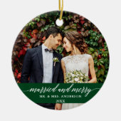 Groen weddenschap en bruinbruidjes keramisch ornament (Voorkant)