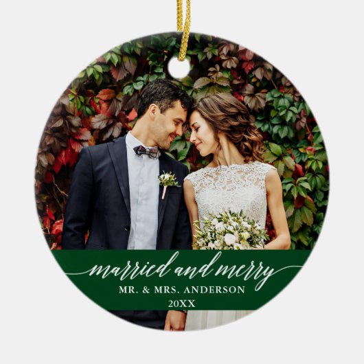 Groen weddenschap en bruinbruidjes keramisch ornament (Voorkant)