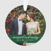 Groen weddenschap en bruinbruidjes ornament (voorkant)