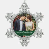 Groen weddenschap en bruinbruidjes tin sneeuwvlok ornament (Voorkant)